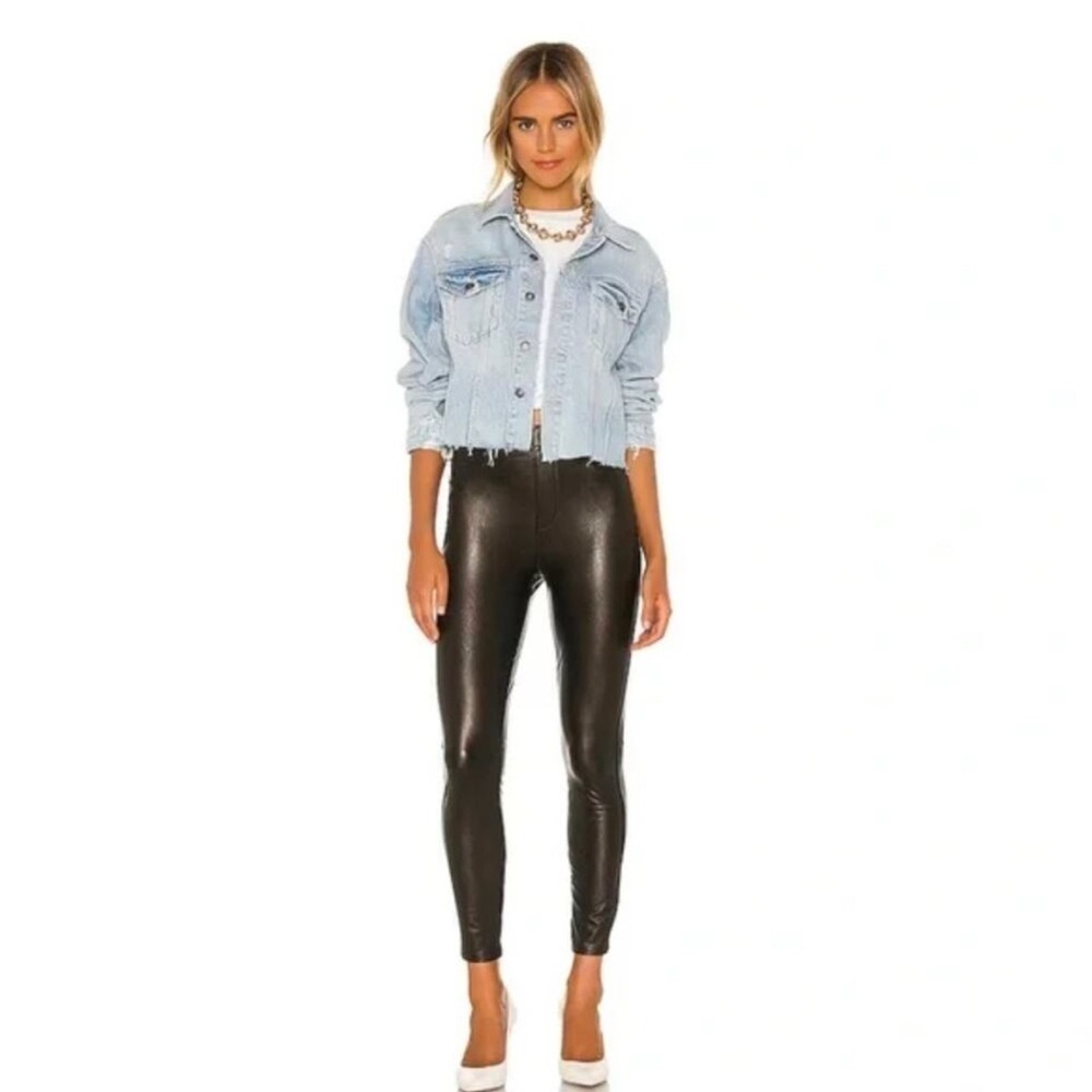 Spanx Leather-Like Ankle Skinny Pant Size Medium EUC